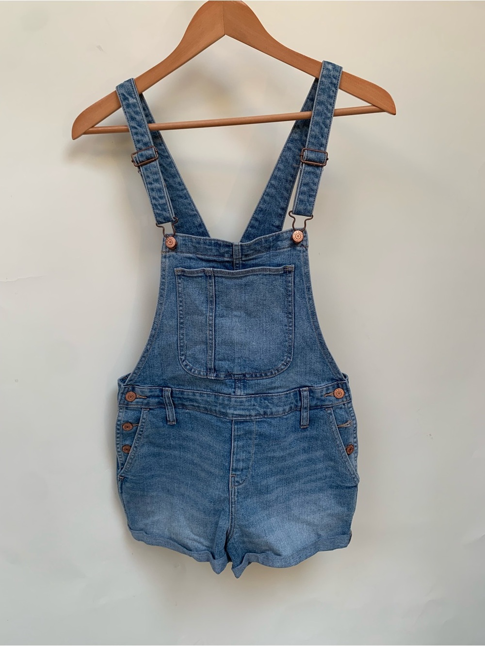 Old Navy Women’s Overalls Blue Demin Cuffed Sz S